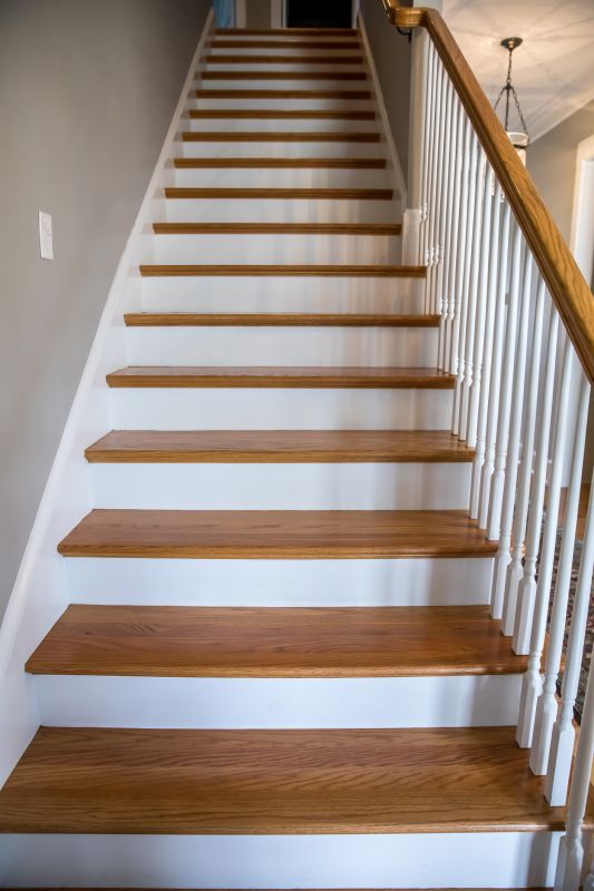 Wood Stairs with Railings